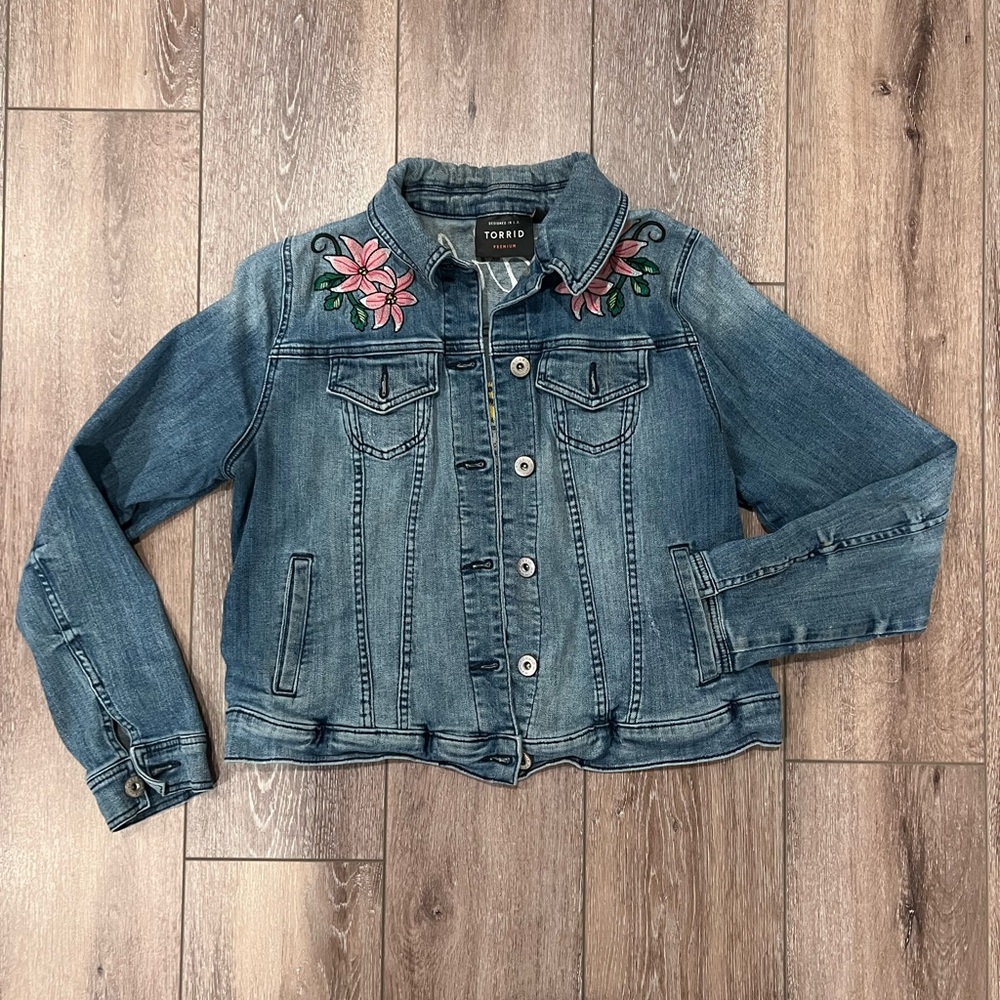 Torrid Embroidered Denim Jacket - Picture 3 of 15